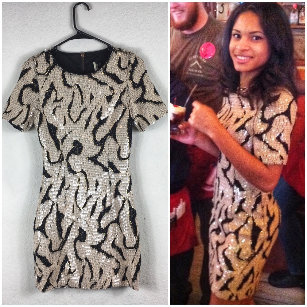 TopShop Fully Beaded Mini Dress